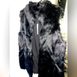 Black Fur Vest